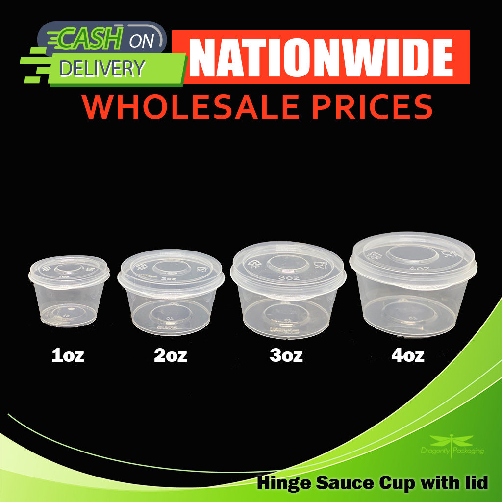 1oz Microwavable Sauce Container Hinged Cup 1000pcs per box