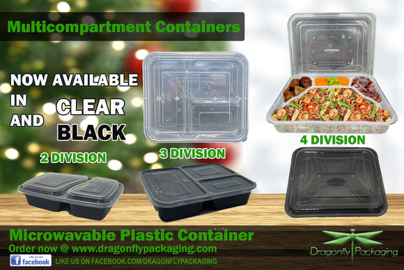 Multi Compartment Microwavable Container