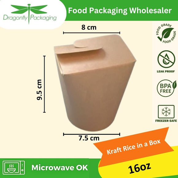 16oz Kraft Paper Rice in a Box 500pcs per Carton