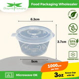 3oz Microwavable Sauce Container Hinged Cup 1000pcs per box