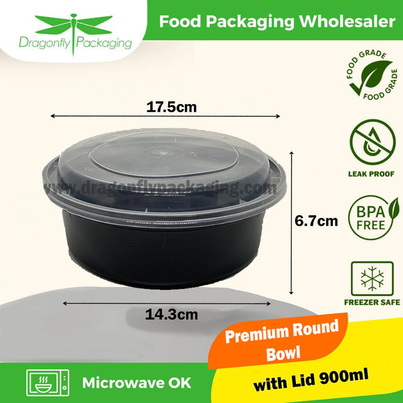 900ml Premium Black Microwavable Bowl 150pcs per Carton