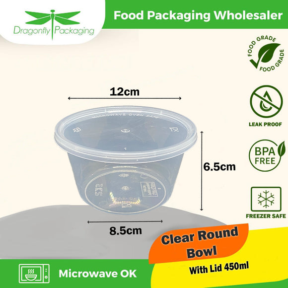 450ml Clear Soup Cup with Lid 450pcs per Carton