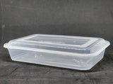 1500ml CLEAR Premium Rectangle Microwavable Container with Lid 150pcs per Carton