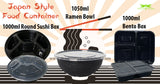 1050ml Black Ramen Bowl Microwavable Container with Lid 150pcs per Carton