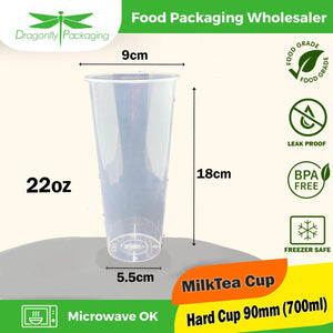 22oz Hard Cup 90mm (Wholesale 1 Box / 500 PCS) Cups/ Macao Cups / Boba Milk Tea Cup / 700ml cup