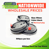 Hard cup Lid with Heart topper 90MM (Wholesale 500 pcs /box) For Hard Milk Tea Cups & Slim Milk Tea Cups / 90mm Lid